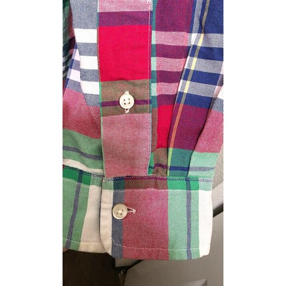 Ralph Lauren Polo Mens Classic Fit Plaid Button-Down Shirt XXL Red/Green/Blue - Picture 4 of 8